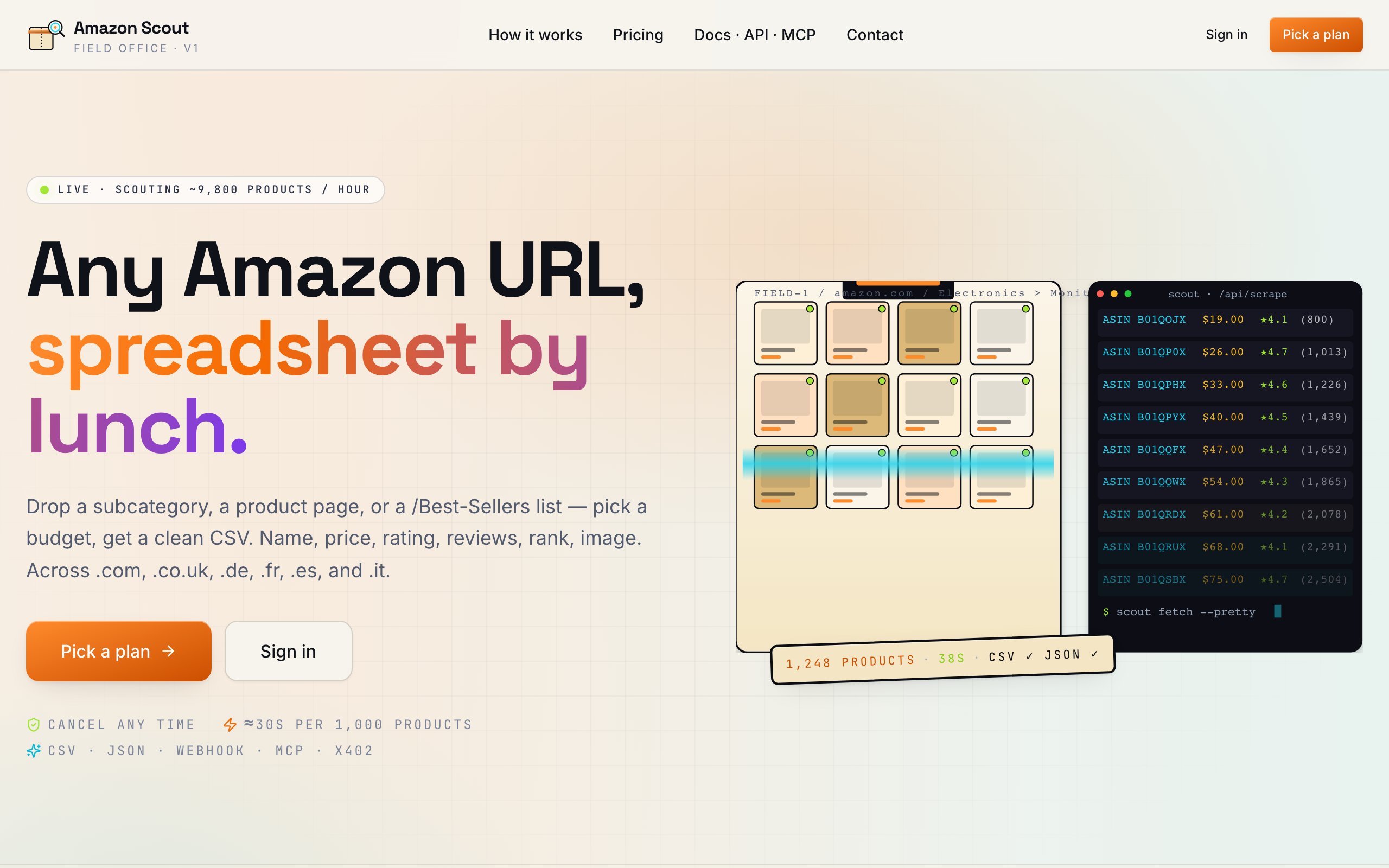 Amazon Scout storefront
