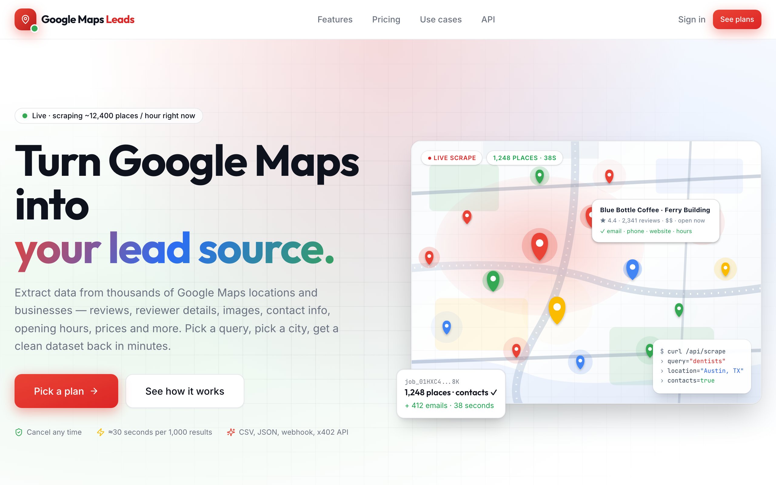Google Maps Leads storefront